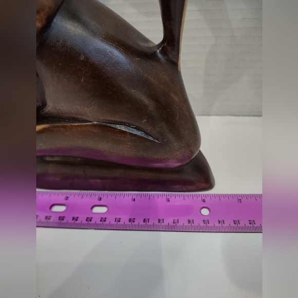 Hand Carved African Wood Statue 11" Tall - Picture 3 of 9